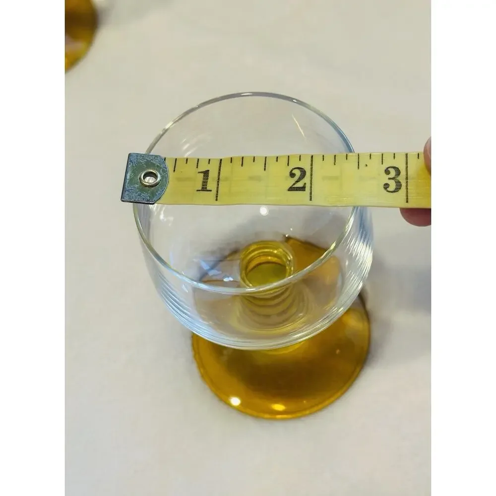 VTG Roemer Wine Glasses Goblets Amber Beehive Stem Made in Germany Set of 2